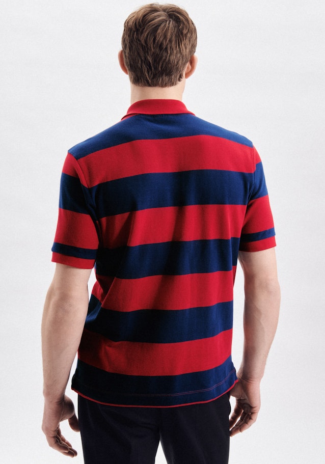 Regular Polo-Shirt Streifen in Rot | Seidensticker Onlineshop