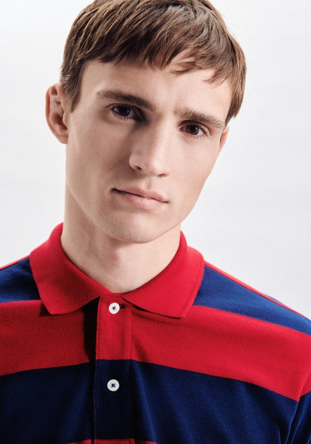 Regular Polo-Shirt Streifen in Rot | Seidensticker Onlineshop