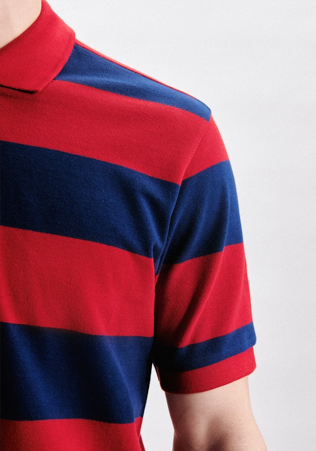 Regular Polo-Shirt Streifen in Rot | Seidensticker Onlineshop