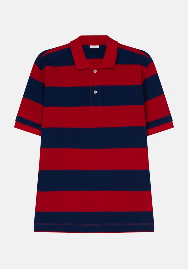 Regular Polo-Shirt Streifen in Rot | Seidensticker Onlineshop