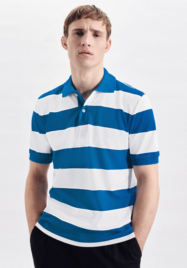 Crew Neck Polo-Shirt in Turquoise |  Seidensticker Onlineshop