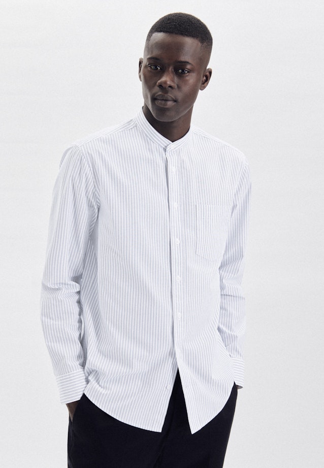 Regular Casual Hemd Streifen in Hellblau |  Seidensticker Onlineshop