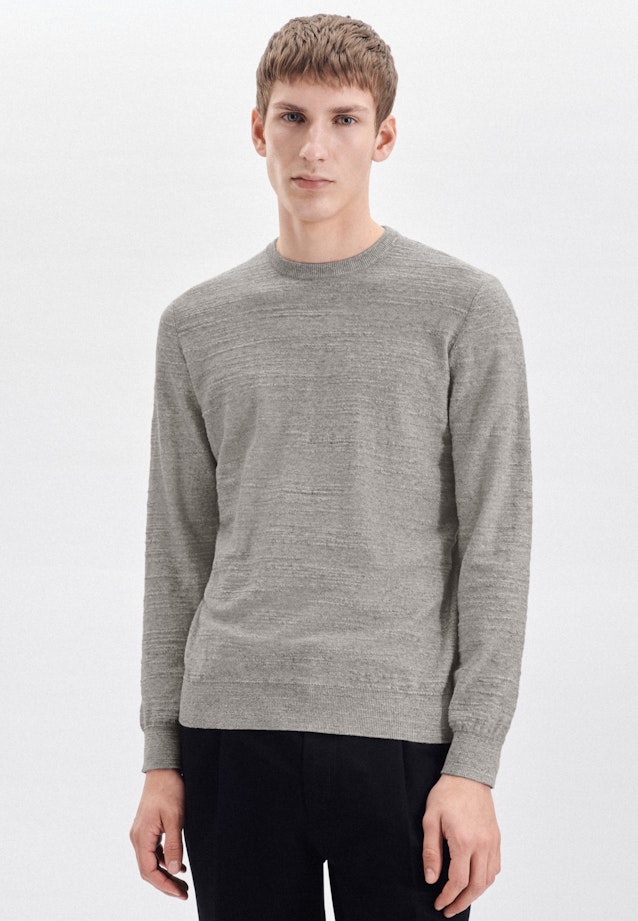 Crew Neck Pullover Uni in Grey |  Seidensticker Onlineshop