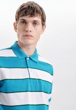 Regular Polo-Shirt Streifen in Türkis |  Seidensticker Onlineshop