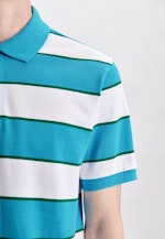 Regular Polo-Shirt Streifen in Türkis |  Seidensticker Onlineshop