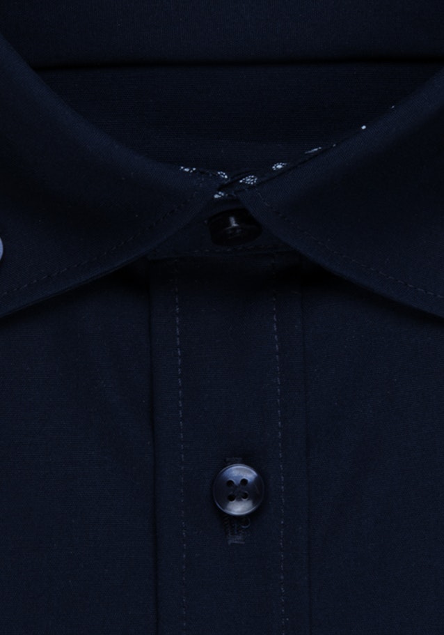 Non-iron Poplin Business Shirt in Shaped with Button-Down-Collar in Dark Blue |  Seidensticker Onlineshop