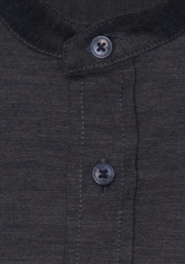 Easy-iron Twill Business overhemd in Shaped with Opstaande Kraag in Grijs |  Seidensticker Onlineshop