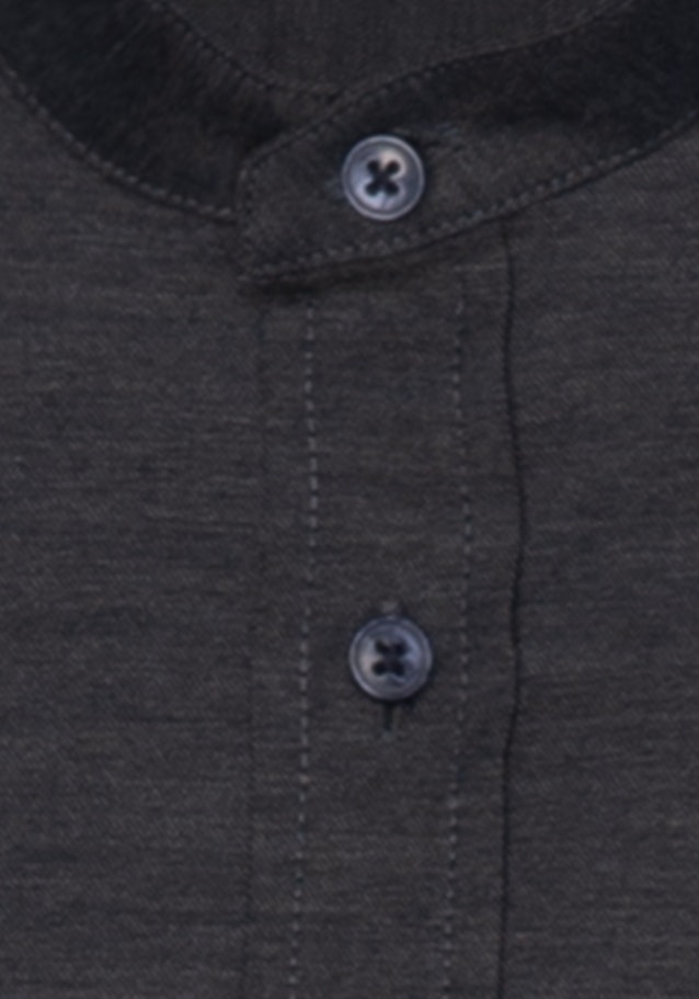 Easy-iron Twill Business Shirt in Shaped with Stand-Up Collar in Grey |  Seidensticker Onlineshop