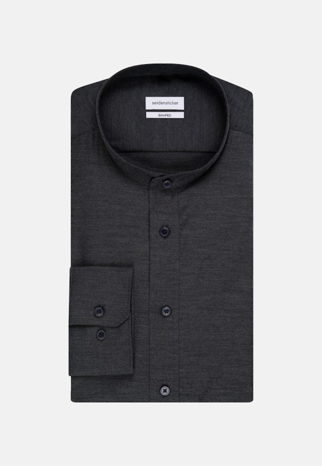 Easy-iron Twill Business Shirt in Shaped with Stand-Up Collar in Grey |  Seidensticker Onlineshop
