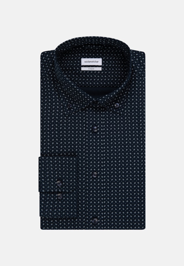 Business Shirt in X-Slim with Button-Down-Collar in Dark Blue |  Seidensticker Onlineshop