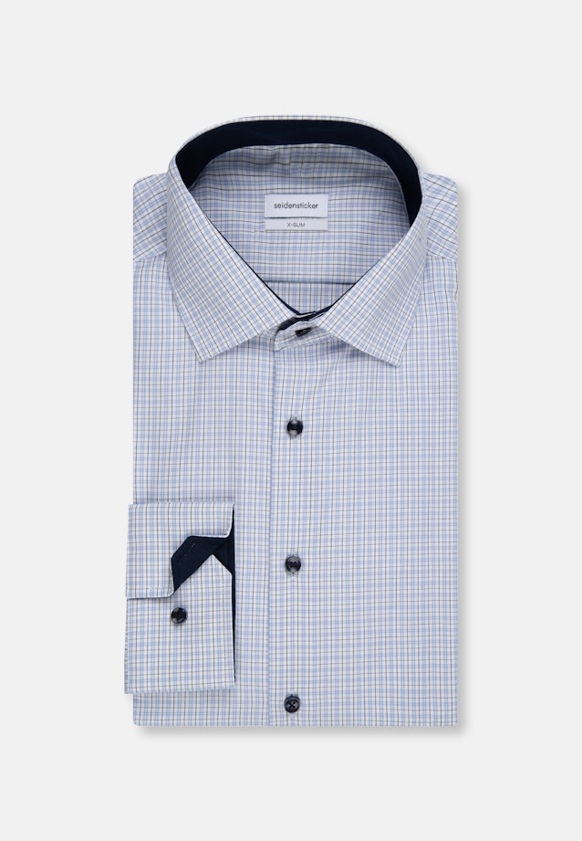 X-Slim Business Hemd Karo in Hellblau |  Seidensticker Onlineshop
