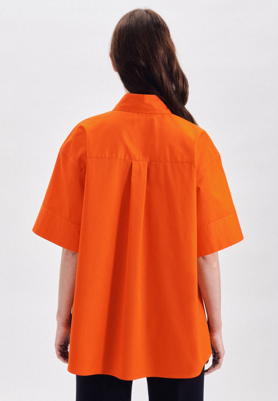 Kurzarm Gabardine Hemdbluse in Orange |  Seidensticker Onlineshop