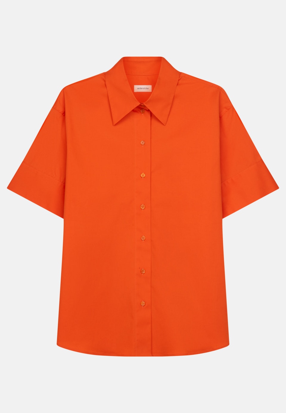 Kurzarm Gabardine Hemdbluse in Orange |  Seidensticker Onlineshop