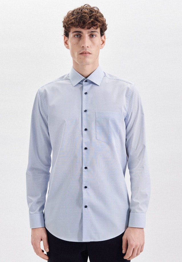 Regular Business Hemd Karo in Hellblau |  Seidensticker Onlineshop