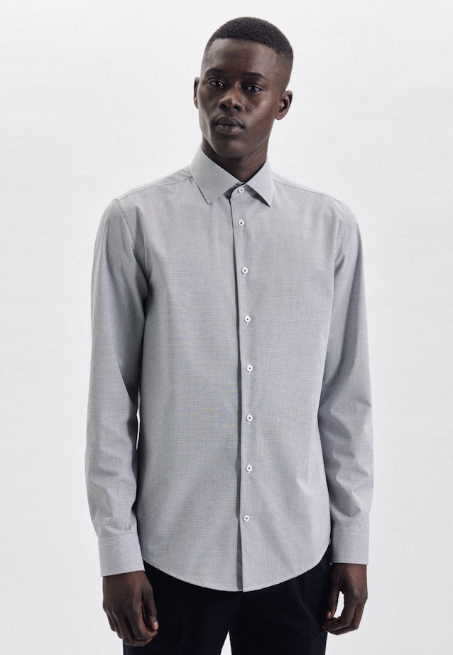 Slim Business Hemd Karo in Schwarz |  Seidensticker Onlineshop