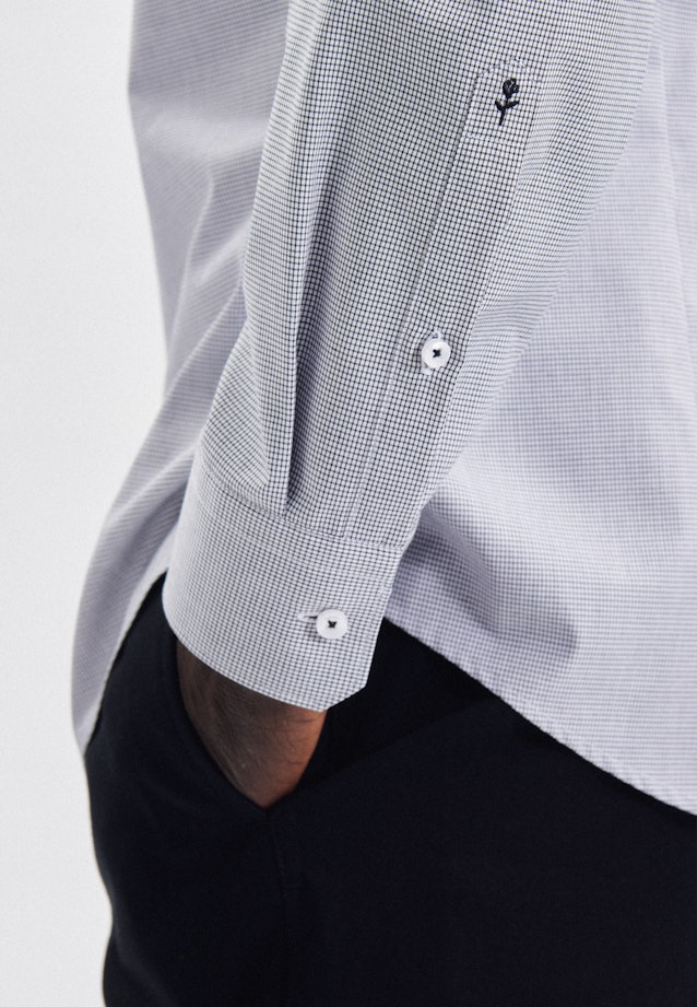 Slim Business Hemd Karo in Schwarz |  Seidensticker Onlineshop