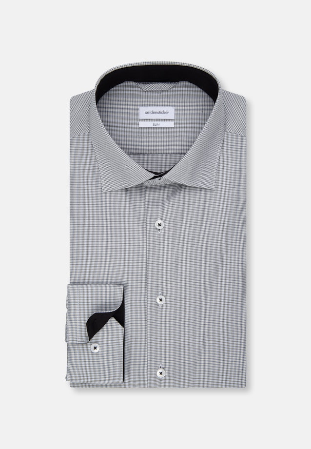 Slim Business Hemd Karo in Schwarz |  Seidensticker Onlineshop