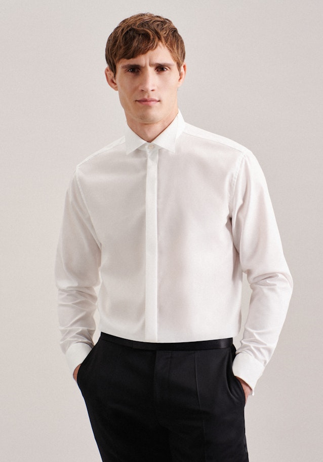 Regular Chemise de soirée Uni in Ecru | Seidensticker Onlineshop