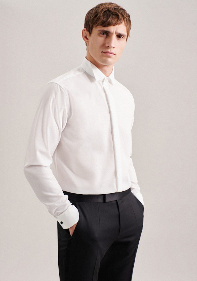 Regular Chemise de soirée Uni in Ecru | Seidensticker Onlineshop