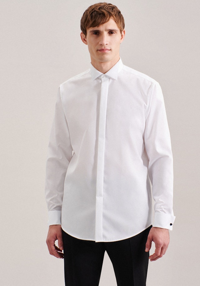 Non-iron Poplin Gala Shirt in Regular with Wing Collar in White | Seidensticker Onlineshop