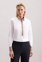 Hemdbluse mit Stretchanteil und Besatz in Blanc |  Seidensticker Onlineshop