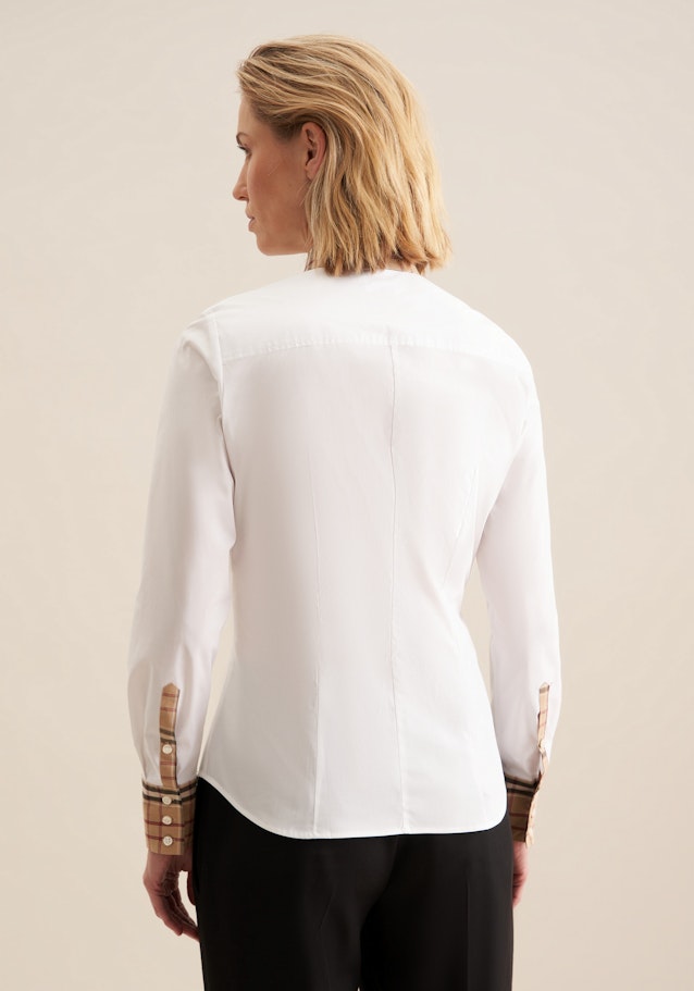 Hemdbluse mit Stretchanteil und Besatz in Weiß | Seidensticker Onlineshop