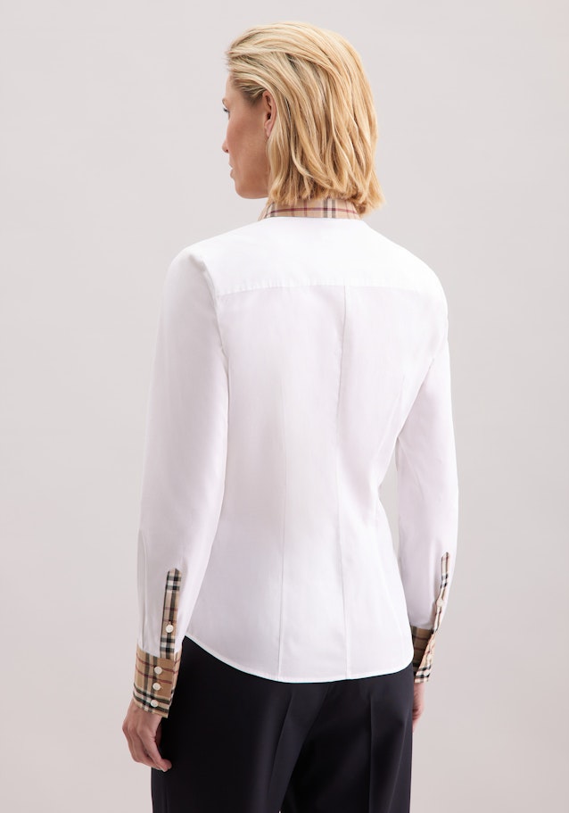 Hemdbluse mit Stretchanteil und Besatz in Weiß | Seidensticker Onlineshop