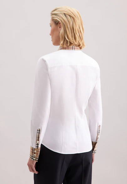 Stretch Shirt Blouse with Trim in White |  Seidensticker Onlineshop