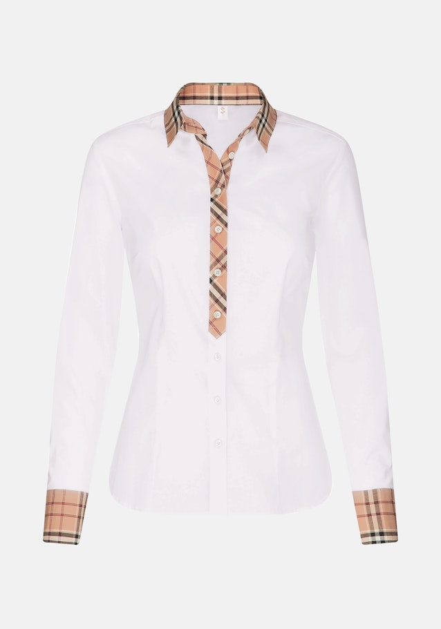 Hemdbluse mit Stretchanteil und Besatz in White | Seidensticker Onlineshop