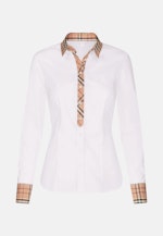 Hemdbluse mit Stretchanteil und Besatz in Blanc |  Seidensticker Onlineshop