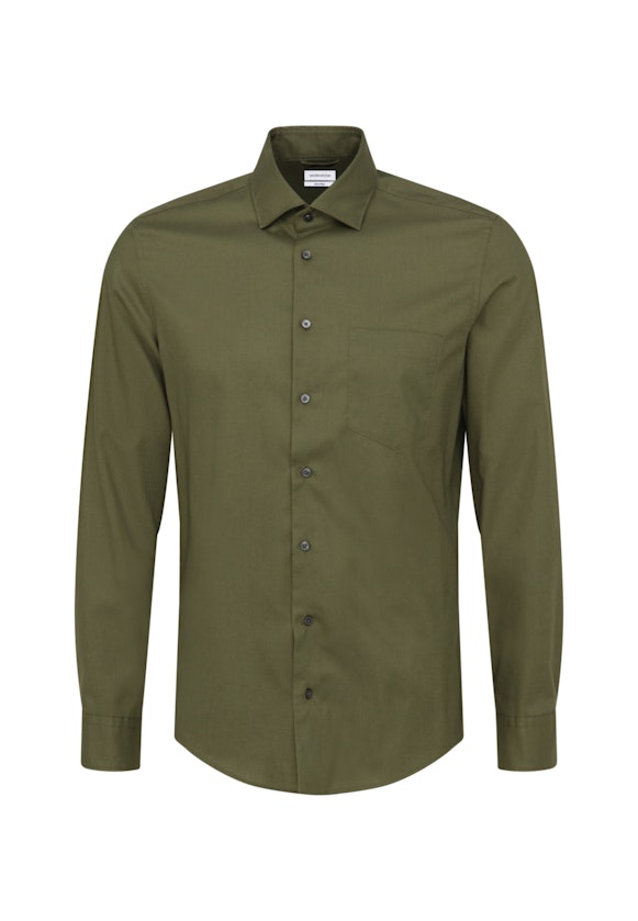 Shaped Business Hemd Uni in Grün |  Seidensticker Onlineshop