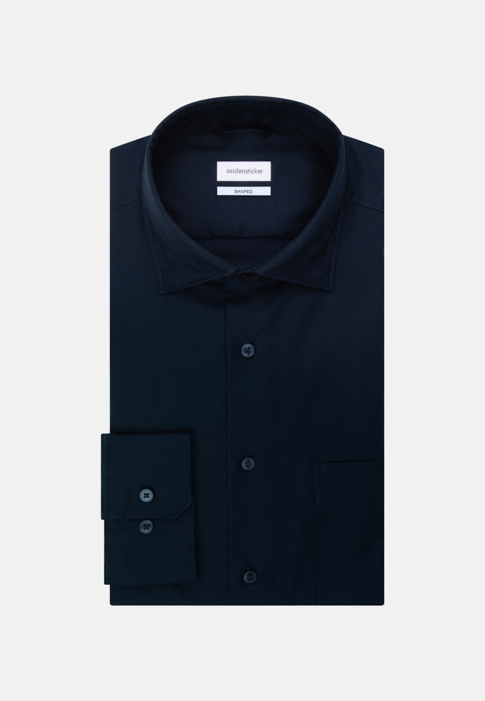 Bügelleichtes Twill Business Hemd in Shaped mit Kentkragen in Dunkelblau |  Seidensticker Onlineshop