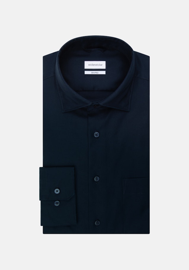 Easy-iron Twill Business overhemd in Shaped with Kentkraag in Donkerblauw |  Seidensticker Onlineshop