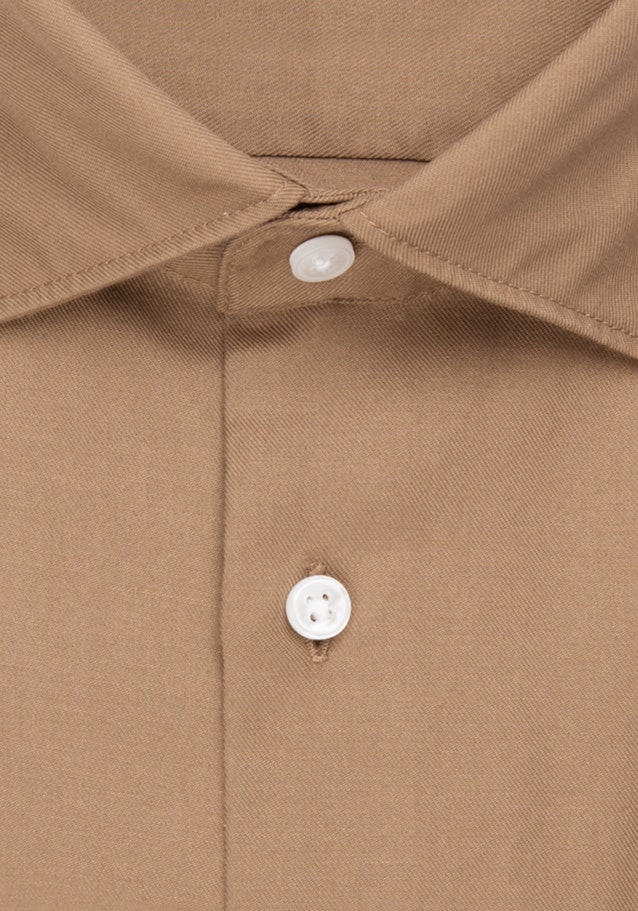 Easy-iron Twill Business Shirt in Shaped with Kent-Collar in Brown |  Seidensticker Onlineshop