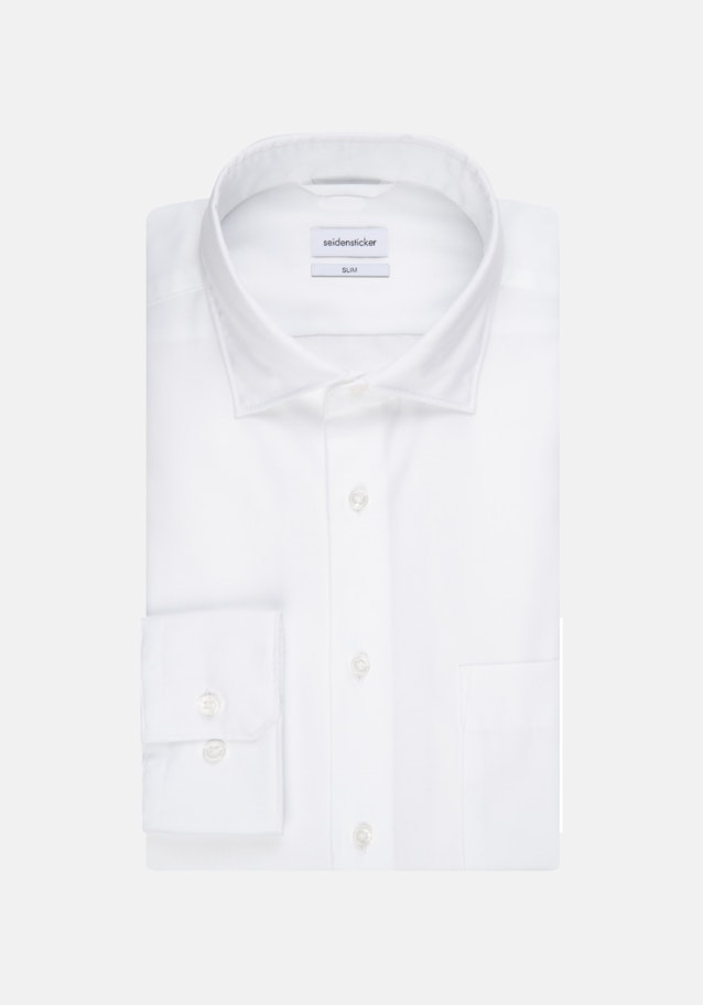 Easy-iron Twill Business Shirt in Shaped with Kent-Collar in White |  Seidensticker Onlineshop