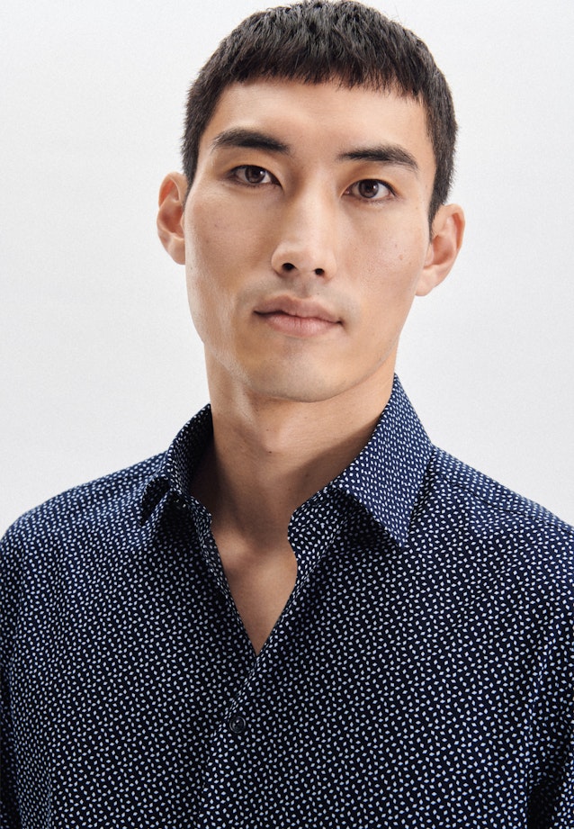 Shaped Business shirt Print in Dark Blue |  Seidensticker Onlineshop