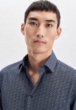 Shaped Business shirt Print in Dark Blue |  Seidensticker Onlineshop