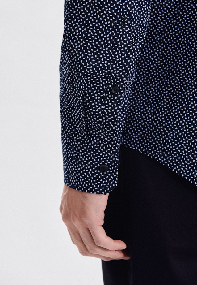 Shaped Business shirt Print in Dark Blue |  Seidensticker Onlineshop