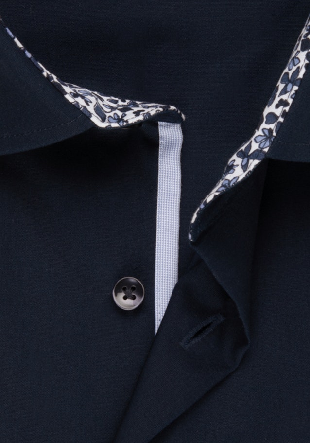 Bügelfreies Popeline Business Hemd in Shaped mit Kentkragen und extra langem Arm in Dunkelblau |  Seidensticker Onlineshop