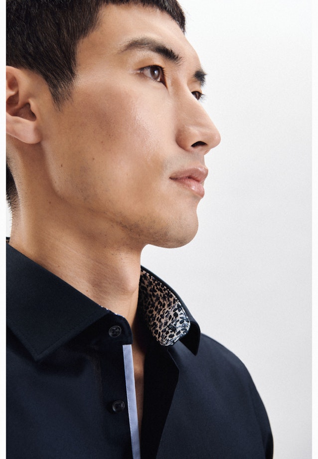 Shaped Business shirt Uni in Dark Blue |  Seidensticker Onlineshop