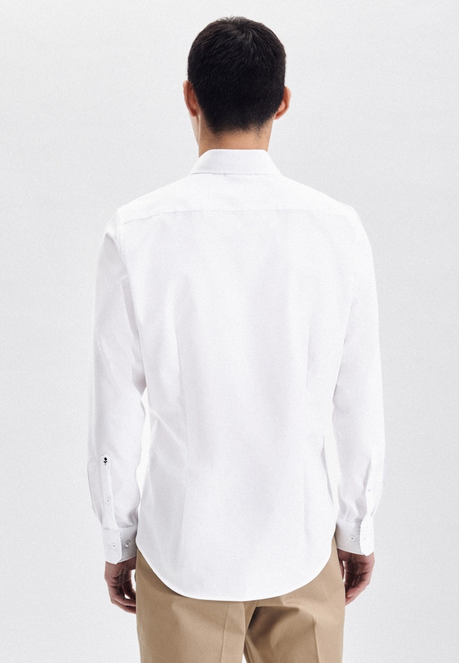 Non-iron Poplin Business Shirt in Shaped with Kent-Collar and extra long sleeve in White | Seidensticker Onlineshop