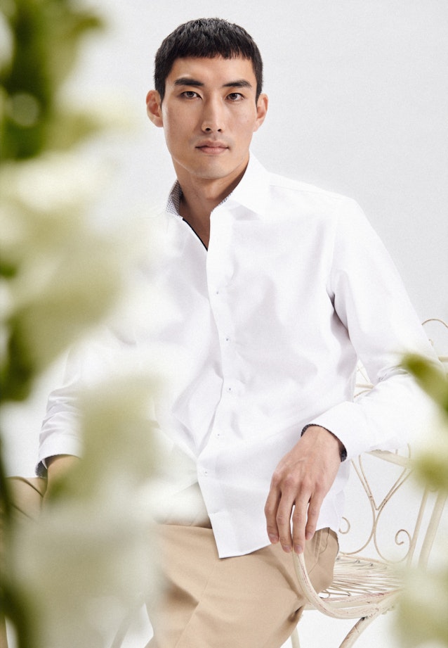 Shaped Business Hemd Uni in Weiß |  Seidensticker Onlineshop