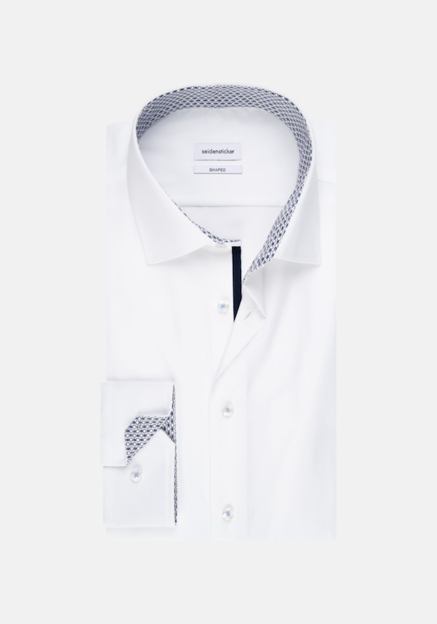 Popeline Business Hemd in Shaped mit Kentkragen und extra langem Arm in Weiß |  Seidensticker Onlineshop