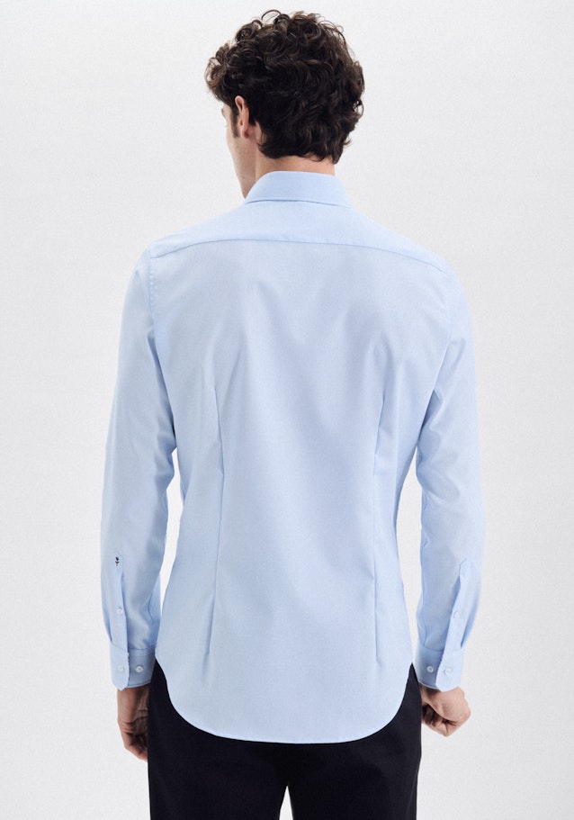 Non-iron Poplin Business Shirt in Shaped with Kent-Collar and extra long sleeve in Medium Blue |  Seidensticker Onlineshop