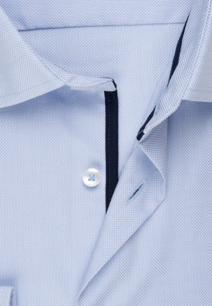 Herren Bügelfreies Struktur Business Hemd in Shaped mit Kentkragen hellblau  | Seidensticker