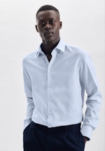 Chemise Business Shaped Structuré Col Kent in Bleu Clair |  Seidensticker Onlineshop