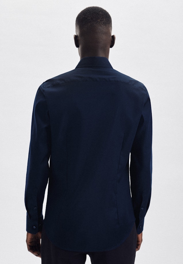 Non-iron Dobby Business shirt in Shaped with Kent-Collar in Dark Blue |  Seidensticker Onlineshop