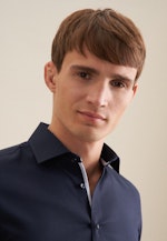 Shaped Business shirt Structure in Dark Blue |  Seidensticker Onlineshop