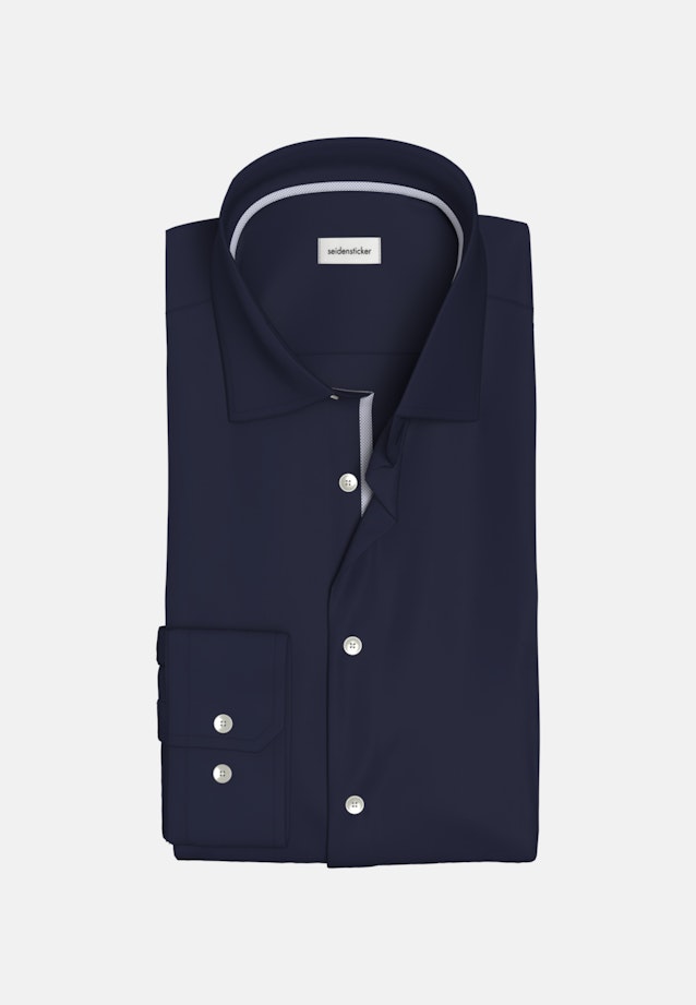 Non-iron Dobby Business shirt in Shaped with Kent-Collar in Dark Blue |  Seidensticker Onlineshop