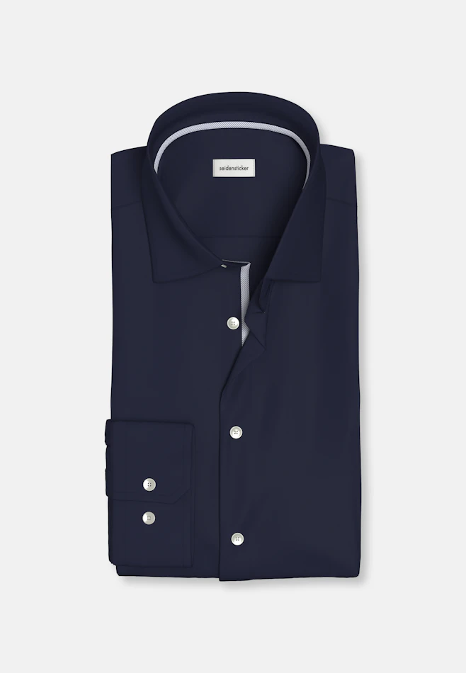 Shaped Chemise d'affaires Structure dans Bleu Foncé | Boutique en ligne Seidensticker
